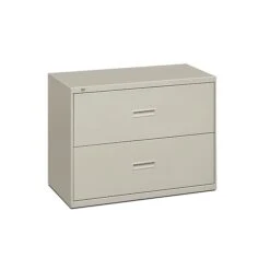 HON Lateral File, 2 Drawers, Molded Pull, 36"W, Light Gray Finish (BSX482LQ)