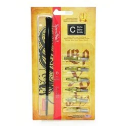Speedball Flat Pen Nibs, Assorted, 6/Set, 2/Pack (77664-PK2)