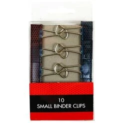 JAM Paper® Colorful Binder Clips, Small, 3/4 Inch, Black Binderclips With Peach And Blue Honeycomb Design, 10/Pack (336128759)