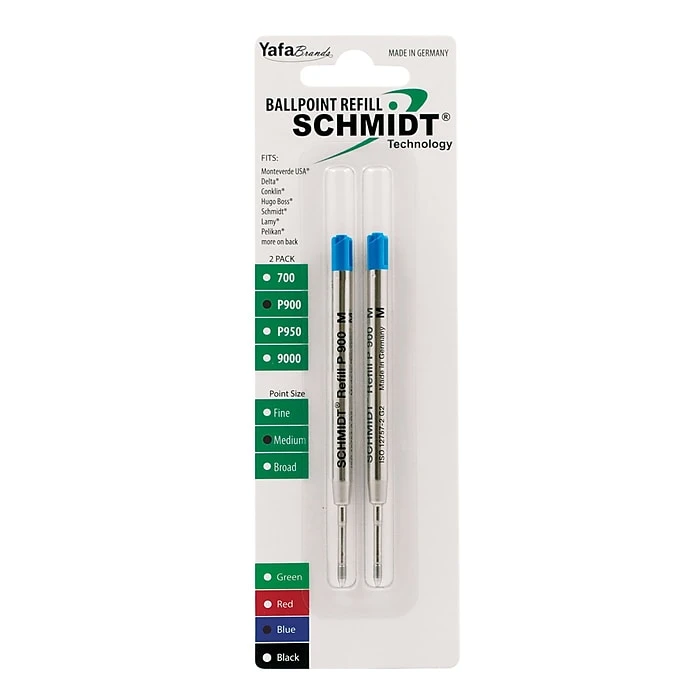 Schmidt P900 Ballpoint TC Ball Refill, To Fit Parker Ballpoint Pens, Medium, Blue, 2 Pack (SC58136) 1 Schmidt P900 Ballpoint TC Ball Refill, To Fit Parker Ballpoint Pens, Medium, Blue, 2 Pack (SC58136)