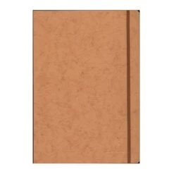 Clairefontaine Cloth-Bound Notebooks 8 1/4 In. X 11 3/4 In. Ruled, Tan Cover, Elastic Closure 96 Sheets (79146)