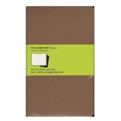 Moleskine Cahier Journals Kraft Brown, Blank 5 In. X 8 1/4 In. Pack Of 3, 80 Pages Each [Pack Of 3] (3PK-9788883705007)