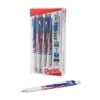 Pentel Stars & Stripes Edition EnerGel RTX Liquid Gel Pens, Medium Point, Black Ink, Dozen (BL77USA-A)