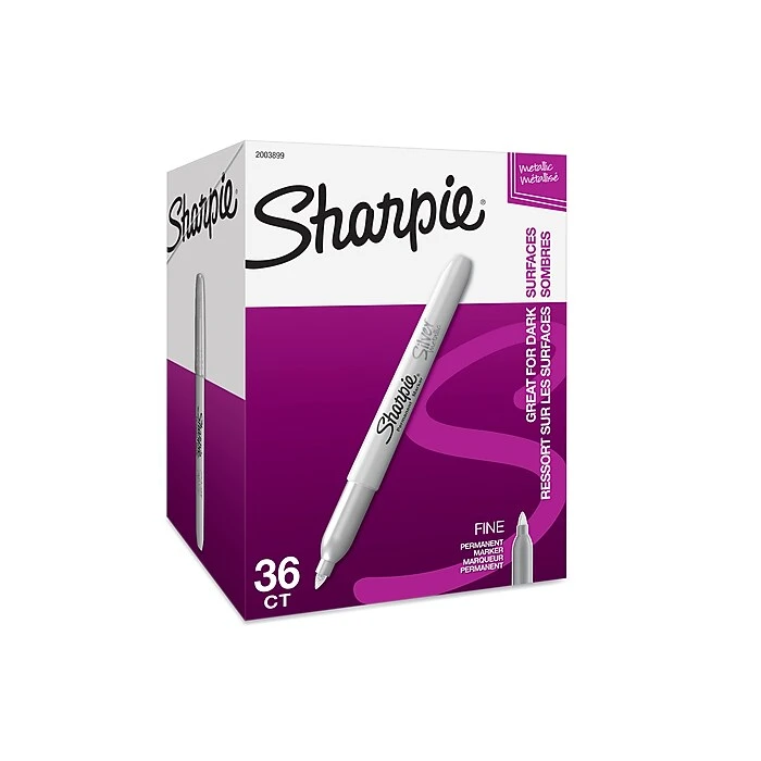 Sharpie Permanent Marker, Fine Tip, Metallic Silver, 36/Pack (2003899) 7 Sharpie Permanent Marker, Fine Tip, Metallic Silver, 36/Pack (2003899) - Image 7