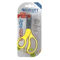 Westcott For Kids Lefty 5" Stainless Steel Kid's Scissors, Sharp Tip, Assorted Colors, 6/Bundle (ACM13178)