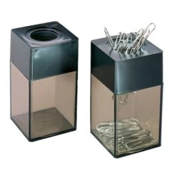 Charles Leonard Magnetic Paper Clip Dispenser, Black/Clear, 15/Bundle (CHL010B)