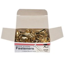 Charles Leonard Brass-Plated Paper Fasteners 1", Brass 100/box (CHL4RBP)
