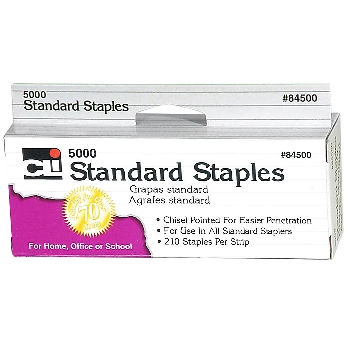 Charles Leonard Chisel Pointed Standard Staple, 5000/Box 1 Charles Leonard Chisel Pointed Standard Staple, 5000/Box