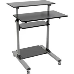 Tripp Lite Rolling Standing Desk/Workstation On Wheels, Height Adjustable, Mobile