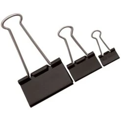 Staples® Binder Clips, Mini, 9/16" Width, 1/4" Capacity, Black, 12/Pk, 120 Pack/Ct