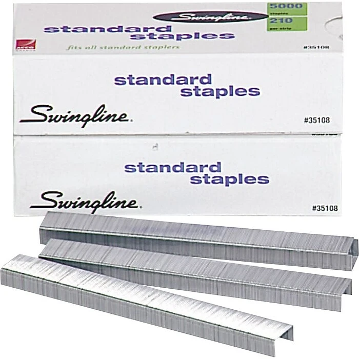 Swingline® Standard Staples, 1/4" Length, 210 Per Strip, 5,000/Per Box, 5/Box (35101S) 2 Swingline® Standard Staples, 1/4" Length, 210 Per Strip, 5,000/Per Box, 5/Box (35101S) - Image 2