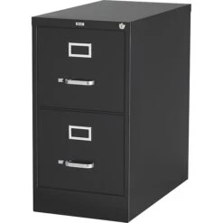 25" Deep Vertical File Cabinet, Legal, 2-Drawer, Black