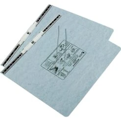 ACCO® PRESSTEX® Cover Data Binder With Storage Hooks, Light Gray, 14-7/8" X 11"