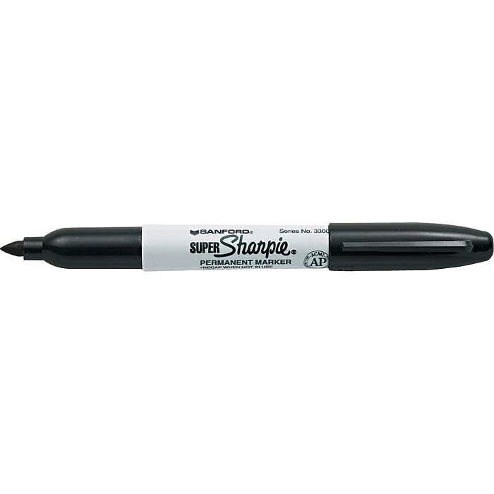 Sharpie Super Permanent Markers, Broad Fine Tip, Black (33001) 2 Sharpie Super Permanent Markers, Broad Fine Tip, Black (33001) - Image 2