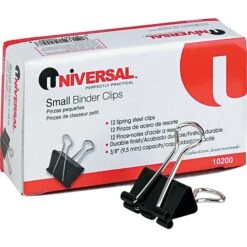Universal 3/8" Capacity Binder Clips, 3/4" Width, Dozen (UNV10200)