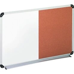 Universal Cork & Dry Erase Dry-Erase Whiteboard, Plastic Frame, 24" X 18" (UNV43742)