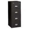 FireKing 2-Hour Fire Resistant Vertical File Cabinet, Letter, 4-Drawer, Black, 56 3/16"H X 19"W X 31 3/16"D, Inside Delivery