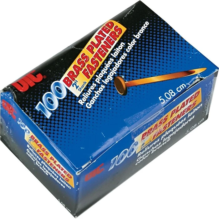 Officemate Brass-Plated Round Head Fasteners, 2"-Shank 1/2"-Head (OIC99817) 3 Officemate Brass-Plated Round Head Fasteners, 2"-Shank 1/2"-Head (OIC99817) - Image 3