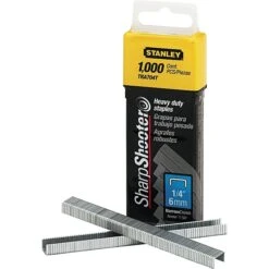 Bostitch Stanley Heavy-Duty Staples, 1/4" Staples, 1,000 Staples/Box (TRA704T)