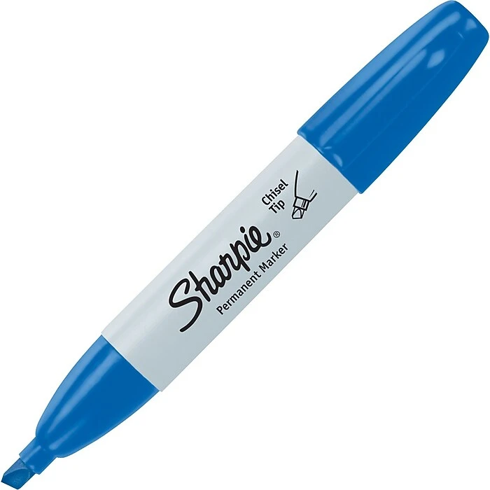 Sharpie Permanent Marker, Chisel Tip, Blue (38203) 2 Sharpie Permanent Marker, Chisel Tip, Blue (38203) - Image 2