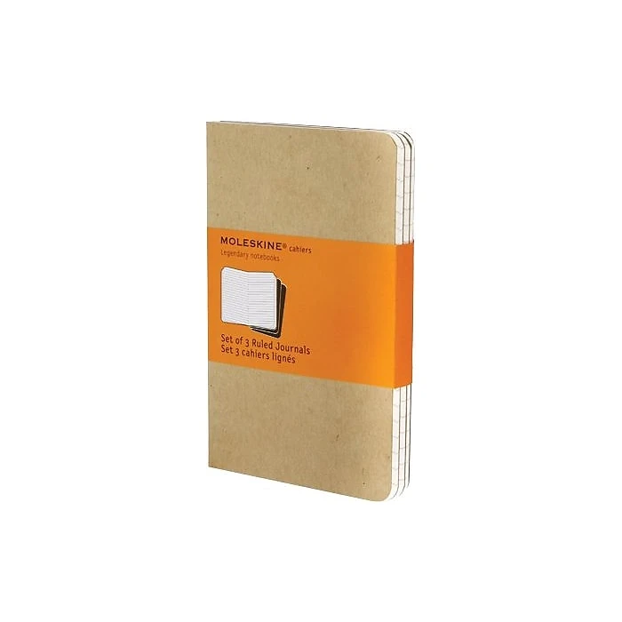 Moleskine Cahier Soft Cover Journal, 3.5" X 5.5", Kraft Brown, 3/Pack (704925) 1 Moleskine Cahier Soft Cover Journal, 3.5" X 5.5", Kraft Brown, 3/Pack (704925)