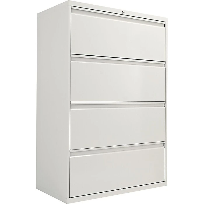 Alera® Four-Drawer Lateral File Cabinet, 36w X 18d X 52 1/2h, Light Gray (ALELF3654LG) 6 Alera® Four-Drawer Lateral File Cabinet, 36w X 18d X 52 1/2h, Light Gray (ALELF3654LG) - Image 6
