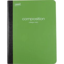 Staples Poly Composition Notebook, 9-3/4" X 7-1/2" College Ruled, 80 Sheets, Assorted Colors, 24/Carton (42080CT) -Office Supplies Shop s0737747 sc7