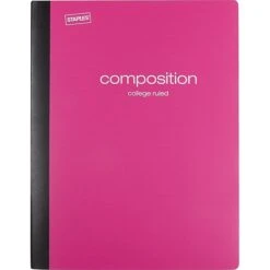 Staples Poly Composition Notebook, 9-3/4" X 7-1/2" College Ruled, 80 Sheets, Assorted Colors, 24/Carton (42080CT) -Office Supplies Shop s0737748 sc7