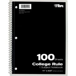 Oxford 1-Subject Notebook, 11" X 8 1/2", College Ruled, 100 Sheets, Assorted Colors (65161)