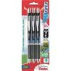 Pentel EnerGel RTX Retractable Gel Pens, Needle Tip Fine Point, Black Ink, 3/Pack (BLN75BP3A)