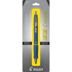 Pilot G2 Limited Retractable Gel Pen, Fine Point, Black Ink, Blue Barrel (31540)