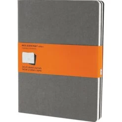 Moleskine Cahier Journal, 7-1/2" X 10", Ruled, Pebble Grey (629605)