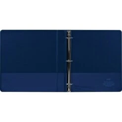 Staples Standard 1" 3-Ring Non-View Binder With Label Holder, Navy Blue (26409-CC) -Office Supplies Shop s0851308 sc7
