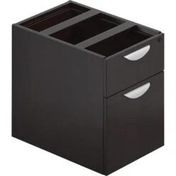 Global Offices To Go® Superior Laminate Box/File Pedestal, American Espresso, 19"H X 16"W X 22"D