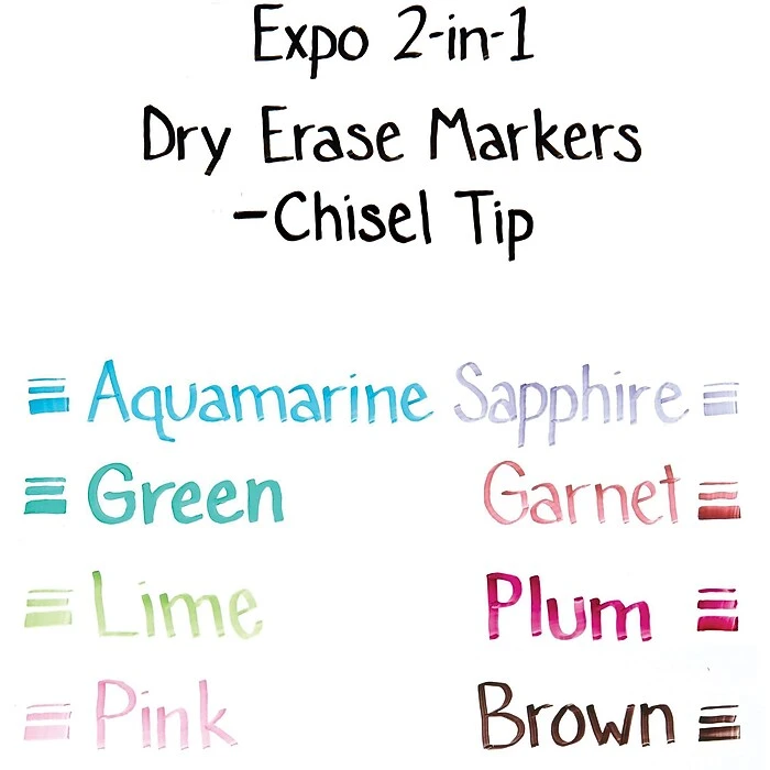 Expo 2-in-1 Dry Erase Markers, Chisel Tip, Assorted, 4/Pack (1944656) 4 Expo 2-in-1 Dry Erase Markers, Chisel Tip, Assorted, 4/Pack (1944656) - Image 4