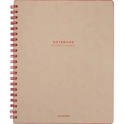AT-A-GLANCE Twinwire Professional Notebook, 11" X 8 3/4", Wide Ruled, 80 Sheets, Tan/Red (YP141-07)