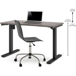 Bestar Pro-Linea 28 - 45'' Electric Height-Adjustable Table, Bark Gray (6585747)