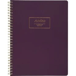 Cambridge® Fashion Twinwire Business Notebook, 80 Sheets, 9-1/2" X 7-1/4", Purple
