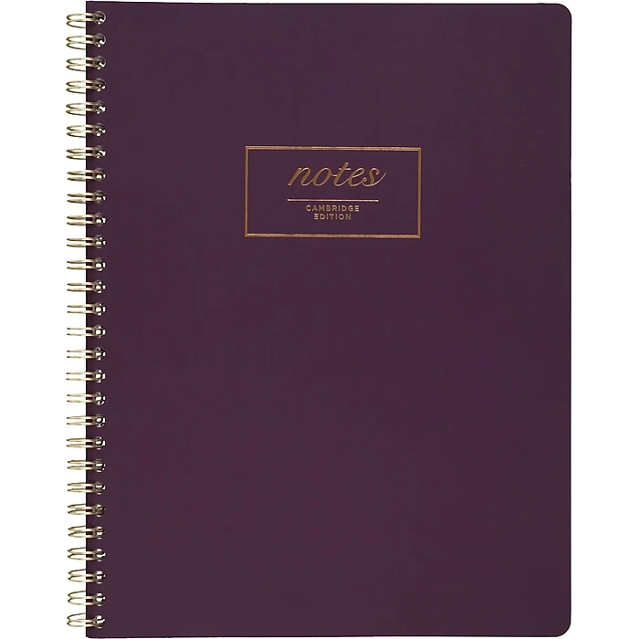 Cambridge® Fashion Twinwire Business Notebook, 80 Sheets, 9-1/2" X 7-1/4", Purple 1 Cambridge® Fashion Twinwire Business Notebook, 80 Sheets, 9-1/2" X 7-1/4", Purple