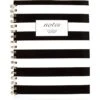 Cambridge® Fashion Hardcover Business Notebook, 80 Sheets, 9-1/2" X 7", Black/White Stripe