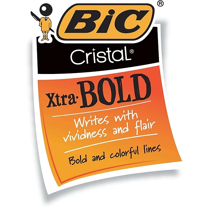 BIC Cristal Ballpoint Stick Pens, Bold Point, Black Ink, 24/Box (MSBP241-BLK) 3 BIC Cristal Ballpoint Stick Pens, Bold Point, Black Ink, 24/Box (MSBP241-BLK) - Image 3