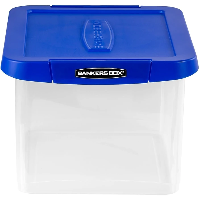 Bankers Box Heavy-Duty Plastic File Box, Letter/Legal Size, Blue/Clear (0086201) 1 Bankers Box Heavy-Duty Plastic File Box, Letter/Legal Size, Blue/Clear (0086201)