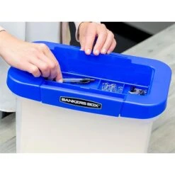 Bankers Box Heavy-Duty Plastic Portable File Storage Box, Letter Size, Blue/Clear (0086301) -Office Supplies Shop s1120357 sc7