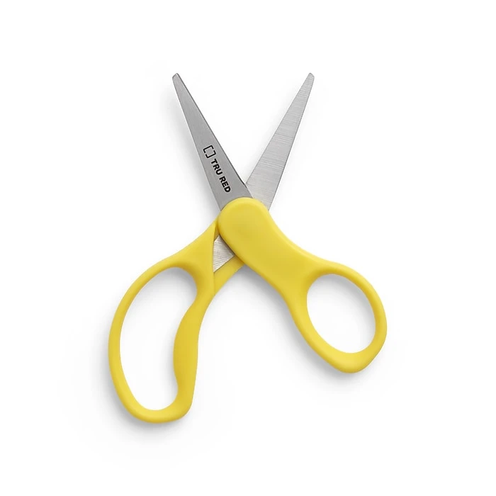 Staples 5" Kids Pointed Tip Stainless Steel Scissors, Straight Handle, Right & Left Handed, 2/Pack (TR55054) 5 Staples 5" Kids Pointed Tip Stainless Steel Scissors, Straight Handle, Right & Left Handed, 2/Pack (TR55054) - Image 5