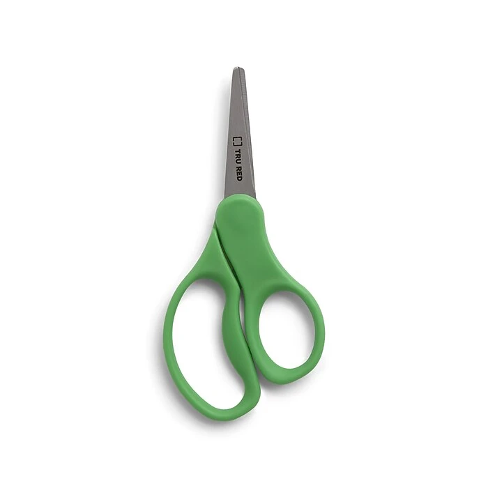TRU RED™ Junior 5" Kids Pointed Tip Stainless Steel Scissors, Straight Handle, Right & Left Handed, 2/Pack (TR55053) 2 TRU RED™ Junior 5" Kids Pointed Tip Stainless Steel Scissors, Straight Handle, Right & Left Handed, 2/Pack (TR55053) - Image 2