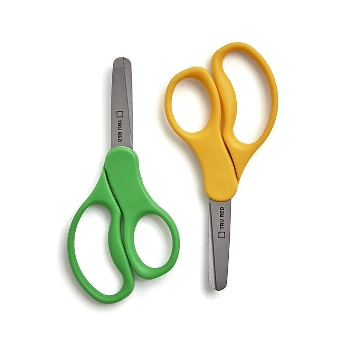 TRU RED™ Junior 5" Kids Blunt Tip Stainless Steel Scissors, Straight Handle, Right & Left Handed, 2/Pack (TR55055) 2 TRU RED™ Junior 5" Kids Blunt Tip Stainless Steel Scissors, Straight Handle, Right & Left Handed, 2/Pack (TR55055) - Image 2