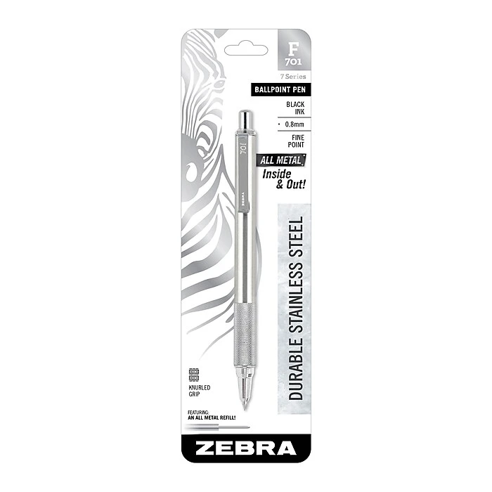 Zebra F-701 Retractable Ballpoint Pen, Fine Point, Black Ink (29411) 1 Zebra F-701 Retractable Ballpoint Pen, Fine Point, Black Ink (29411)