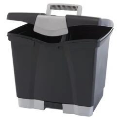 Storex File Box With Pull-Out Tray, Letter Size, Black (61523E02C)