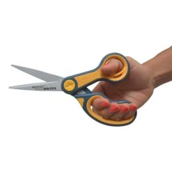 Westcott® Titanium Bonded® Non-Stick 8" Scissors, Adjustable Glide, Pointed Tip, Gray/Yellow (14849) 6 Westcott® Titanium Bonded® Non-Stick 8" Scissors, Adjustable Glide, Pointed Tip, Gray/Yellow (14849) -Office Supplies Shop s1175246 sc7 1