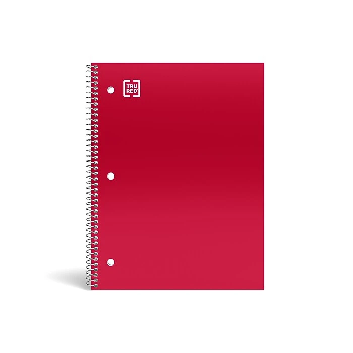 TRU RED™ Premium 1-Subject Notebook, 8" X 10.5", Wide Ruled, 100 Sheets, Red, 12 Notebooks/Carton (TR20958CT) 4 TRU RED™ Premium 1-Subject Notebook, 8" X 10.5", Wide Ruled, 100 Sheets, Red, 12 Notebooks/Carton (TR20958CT) - Image 4